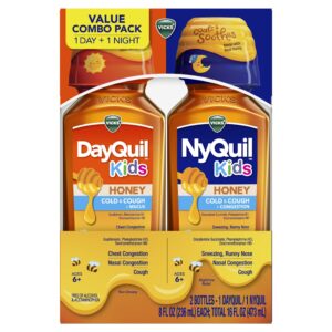 Vicks DayQuil and NyQuil Kids Cold and Cough Liquid, Cold Medicine for Children, Honey, 2x8 Fl oz - Image 10