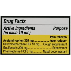 Equate Children's Multi-Symptom Cold & Fever Liquid, Berry Burst Flavor, Ages 6 to 12 Years, 4 fl oz, Compare to Children's Mucinex® Multi-Symptom Cold & Fever Active Ingredients - Image 6