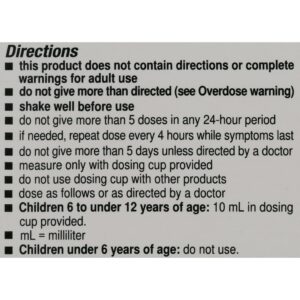 Equate Children's Multi-Symptom Cold & Fever Liquid, Berry Burst Flavor, Ages 6 to 12 Years, 4 fl oz, Compare to Children's Mucinex® Multi-Symptom Cold & Fever Active Ingredients - Image 8