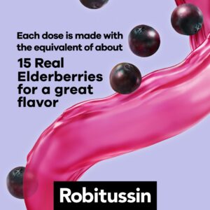 Robitussin Adult Maximum Strength Cough and Cold Medicine Syrup, Elderberry, 8 fl oz - Image 5