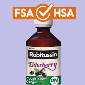 Robitussin Adult Maximum Strength Cough and Cold Medicine Syrup, Elderberry, 8 fl oz - Image 10