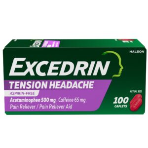 Excedrin Tension Headache Relief Caplets With Acetaminophen and Caffeine, 100 Count - Image 1