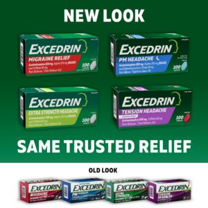 Excedrin Tension Headache Relief Caplets With Acetaminophen and Caffeine, 100 Count - Image 2
