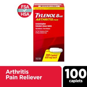 Tylenol 8 Hour Arthritis & Joint Pain Acetaminophen Caplets, 100 Count - Image 1