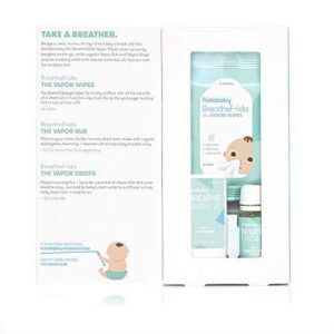 Frida Baby Breathe Easy Sick Day Essentials Kit with Vapor Rub, Drops, and Wipes for Kids Decongestant Relief, 3 Pieces - Image 3