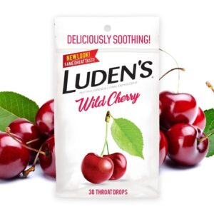 Luden's Wild Cherry Throat Drops | Deliciously Soothing | 30 Drops | 1 Bag - Image 1