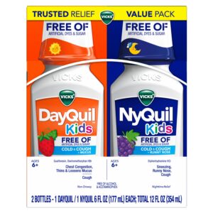 Vicks DayQuil and NyQuil Kids Cold Cough Syrup, Childrens Cold Medicine, No Artificial Dyes, 2x6 Fl oz - Image 11