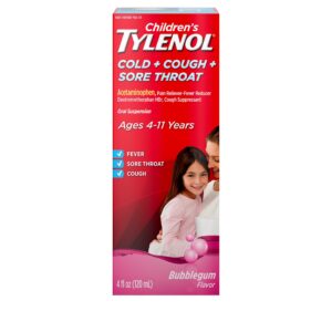 Children's Tylenol Cold, Cough, and Sore Throat, Bubblegum, 4 fl. oz - Image 1