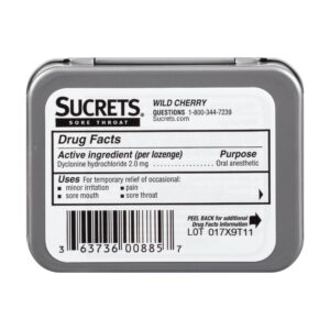 Sucrets Sore Throat Lozenges, Wild Cherry Flavor, 18 Count - Image 6