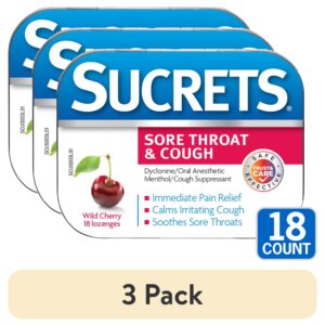 Sucrets Sore Throat Lozenges, Wild Cherry Flavor, 18 Count - Image 19