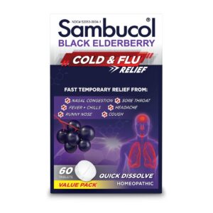 Sambucol Cold & Flu Relief Quick Dissolve Tablets - Black Elderberry - 60 Ct - Image 1
