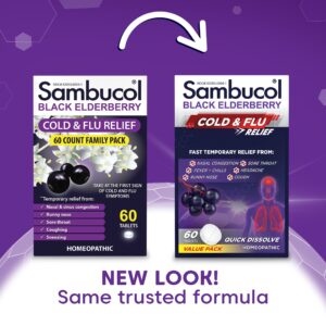 Sambucol Cold & Flu Relief Quick Dissolve Tablets - Black Elderberry - 60 Ct - Image 2