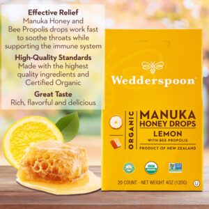 Wedderspoon Organic Manuka Honey Drops Lemon, 20ct - Image 5