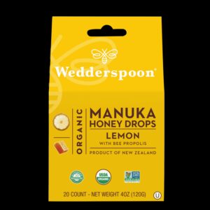 Wedderspoon Organic Manuka Honey Drops Lemon, 20ct - Image 13