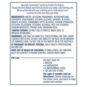 Vicks Baby Cream, Soothing Non-Medicated Vapor Cream for Babies with Aloe Vera, 3 Oz - Image 8