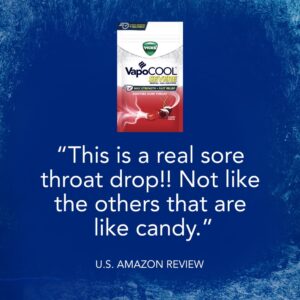 Vicks Vapo Cool Severe Menthol Drops, Cold Medicine for Sore Throat Remedy, Cherry, 45 Count - Image 7