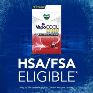 Vicks Vapo Cool Severe Menthol Drops, Cold Medicine for Sore Throat Remedy, Cherry, 45 Count - Image 8