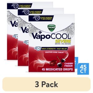 Vicks Vapo Cool Severe Menthol Drops, Cold Medicine for Sore Throat Remedy, Cherry, 45 Count - Image 12