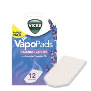 Vicks VapoPads Calming Menthol and Lavender Scent, Cold and Flu Relief, 12 Count, VSP30FP - Image 1