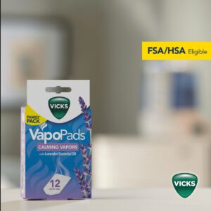 Vicks VapoPads Calming Menthol and Lavender Scent, Cold and Flu Relief, 12 Count, VSP30FP - Image 2