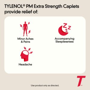 Tylenol PM Extra Strength Pain Reliever & Sleep Aid Caplets, 24 Count - Image 2