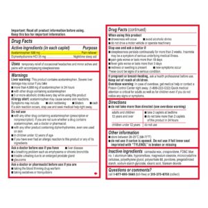 Tylenol PM Extra Strength Pain Reliever & Sleep Aid Caplets, 24 Count - Image 11