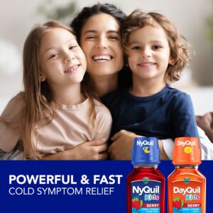 Vicks DayQuil and NyQuil Kids Cold and Cough Liquid, Cold Medicine for Children, Berry, 2x8 Fl oz - Image 2