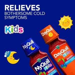 Vicks DayQuil and NyQuil Kids Cold and Cough Liquid, Cold Medicine for Children, Berry, 2x8 Fl oz - Image 3