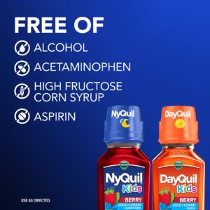 Vicks DayQuil and NyQuil Kids Cold and Cough Liquid, Cold Medicine for Children, Berry, 2x8 Fl oz - Image 8