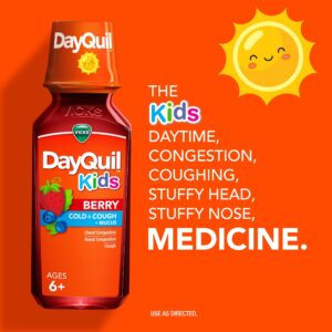 Vicks DayQuil and NyQuil Kids Cold and Cough Liquid, Cold Medicine for Children, Berry, 2x8 Fl oz - Image 9