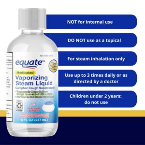 Equate Medicated Vaporizing Steam Liquid for Vaporizers, Sinus & Allergy Relief, 8 fl oz, Compare to Vicks® VapoSteam™ Active Ingredient - Image 2