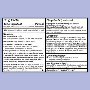 Equate Medicated Vaporizing Steam Liquid for Vaporizers, Sinus & Allergy Relief, 8 fl oz, Compare to Vicks® VapoSteam™ Active Ingredient - Image 8