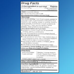 Equate Sore Throat and Cough Relief Menthol Cough Drops, Cherry Flavor, 30 Count, Compare to the Active Ingredient in HALLS® - Image 2