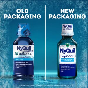 Vicks NyQuil Severe Cold and Flu Liquid, Cold and Flu Medicine for Adults, VapoCool, 12 Fl oz - Image 3