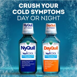 Vicks NyQuil Severe Cold and Flu Liquid, Cold and Flu Medicine for Adults, VapoCool, 12 Fl oz - Image 4