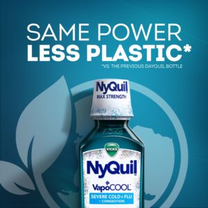 Vicks NyQuil Severe Cold and Flu Liquid, Cold and Flu Medicine for Adults, VapoCool, 12 Fl oz - Image 7