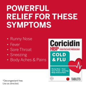 Coricidin HBP Cold & Flu Relief Tablets, High Blood Pressure, 40 Count - Image 8