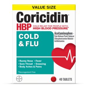 Coricidin HBP Cold & Flu Relief Tablets, High Blood Pressure, 40 Count - Image 11