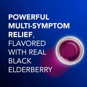 Vicks NyQuil Cold and Flu Liquid, Nighttime Cold and Flu Medicine for Adults, Elderberry, 12 Fl oz - Image 5