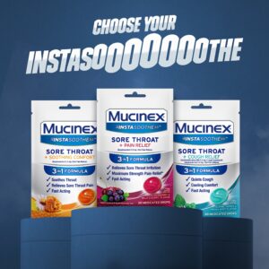 Mucinex Instasoothe Sore Throat Lozenges, FSA/HSA, Elderberry & Cherry Flavor, 40 Medicated Throat Drops - Image 7