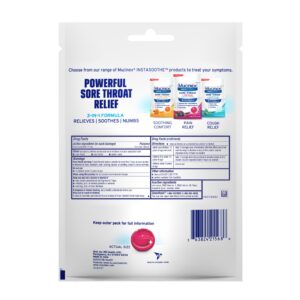 Mucinex Instasoothe Sore Throat Lozenges, FSA/HSA, Elderberry & Cherry Flavor, 40 Medicated Throat Drops - Image 10