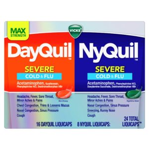 Vicks DayQuil NyQuil Severe Cough, Cold & Flu Relief LiquiCaps, 24 Ct - Image 8