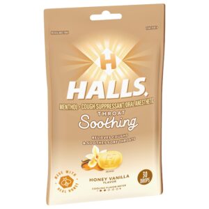 HALLS Throat Soothing Honey Vanilla Cough Drops, 30 Drops - Image 2