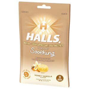 HALLS Throat Soothing Honey Vanilla Cough Drops, 30 Drops - Image 9