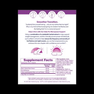 AZO® Daily Pre-Menopause Relief Perimenopause Supplements for Women, for Weight Management & Hot Flashes, 30 Count - Image 10