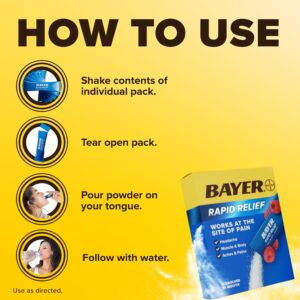 Bayer Rapid Relief Powder Packs with Aspirin & Caffeine, Raspberry Flavor, 20 Count - Image 5