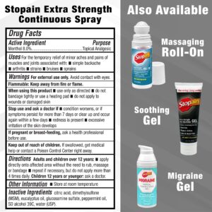 Stopain Pain Relief Spray 4oz (2 Pack) USA Made, Max Strength Fast Acting With MSM, Glucosamine, Menthol For Arthritis, Lower Back Sciatica, Knee, Neck, HSA FSA Approved Topical Analgesic Products - Image 3
