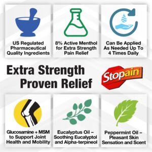 Stopain Pain Relief Spray 4oz (2 Pack) USA Made, Max Strength Fast Acting With MSM, Glucosamine, Menthol For Arthritis, Lower Back Sciatica, Knee, Neck, HSA FSA Approved Topical Analgesic Products - Image 14