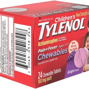 Tylenol Childrens Pain Plus Fever Chewable Tablets, Grape, 24 Ea - Image 7