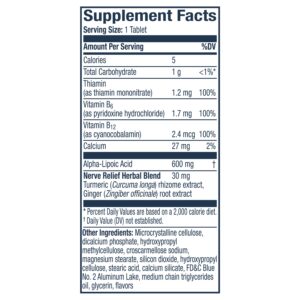 Nervive Nerve Relief, Alpha Lipoic Acid, Vitamin B12, B6, B1, Over-the-Counter Medicine, 30 Tablets - Image 4